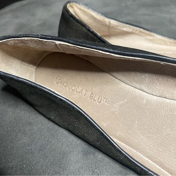 Chocolat Blu Glamour Bronze Metallic Pointed Toe Flats - Picture 8 of 8